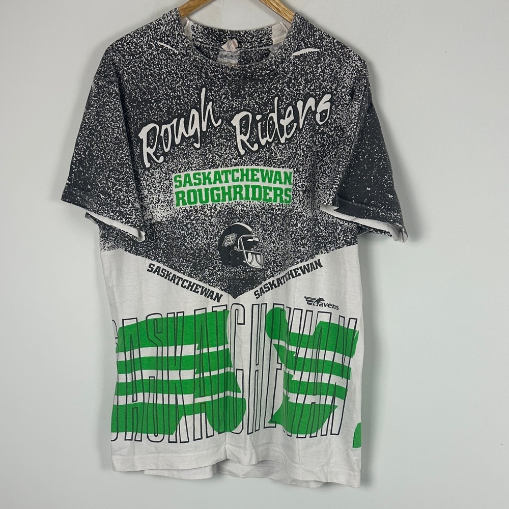 Vintage 90s Ravens Athletic Saskatchewan Rough Riders Tee - AOP, Size XL
